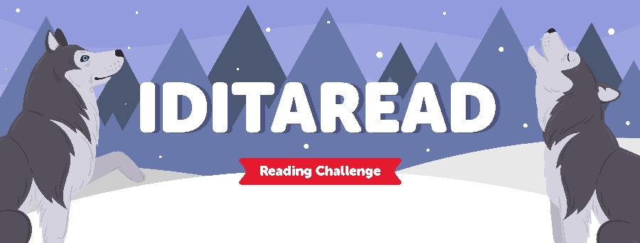 IditaRead Reading Challenge: Two husky dogs, one howling upward