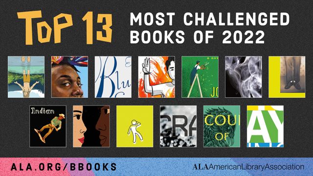 top 13 most challenged books of 2022 - book covers from ALA